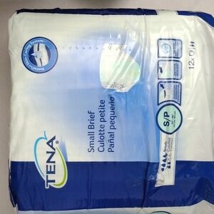 TENA White and Blue Small Briefs